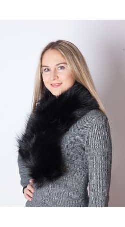 Black raccoon fur scarf